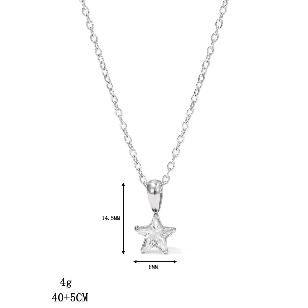 Gargantilla con colgante de estrella pavé de circonitas en plata