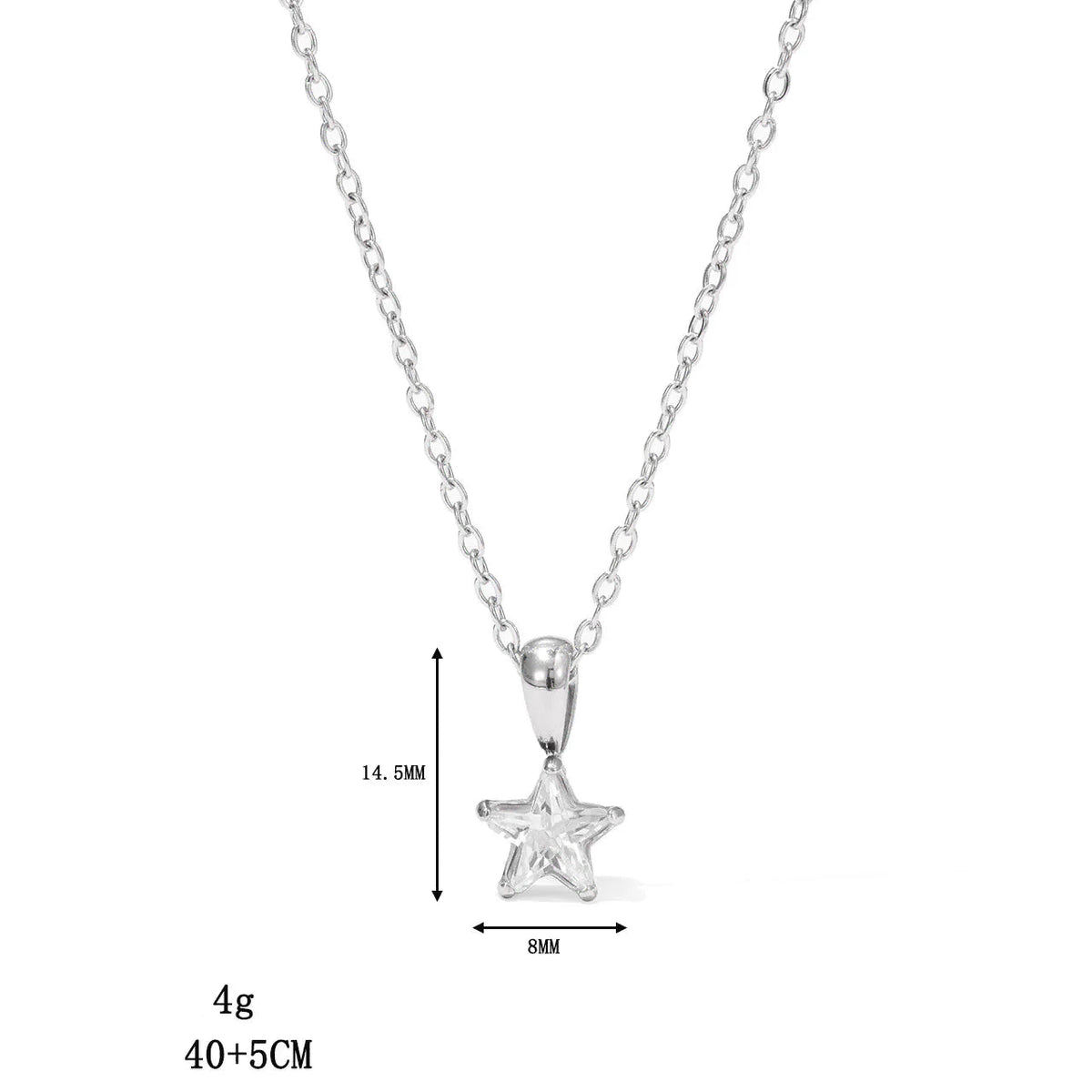 Gargantilla con colgante de estrella pavé de circonitas en plata