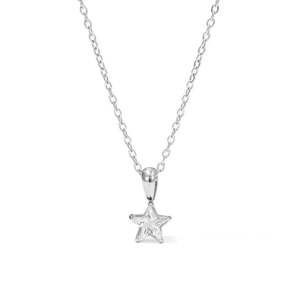 Gargantilla con colgante de estrella pavé de circonitas en plata