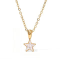 Gargantilla con colgante de estrella pavé de circonitas en oro