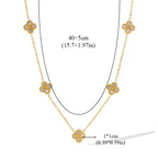 Collar Gargantilla con Colgantes de Trébol de 4 Hojas