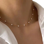 Collar Gargantilla de Mujer con Perlas doradas