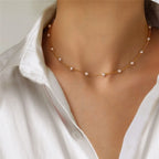 Collar Gargantilla de Mujer con Perlas doradas