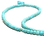 Collar Gargantilla Colgante Cruz Piedra Natural Mujer azul