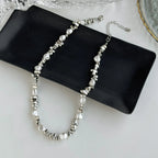Collar Gargantilla con Colgantes de Perlas para Mujer plata