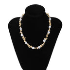 Collar Gargantilla con Colgantes de Perlas para Mujer oro