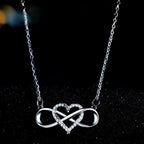 Collar Símbolo Infinito Colgante Mujer Corazón plata