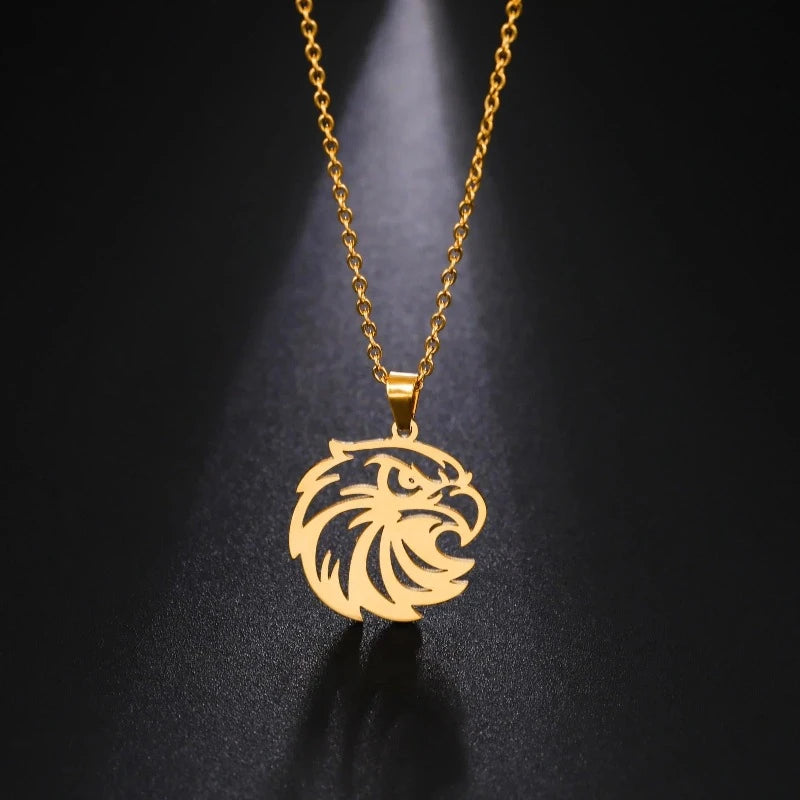Collar Cabeza de Águila Colgante Oro