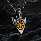 Collar Vikingo con Colgante Flecha Vegvisir oro