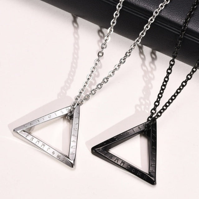 Collar Vikingo Colgante Rúnico Celta Hombre Mujer Nórdico negro