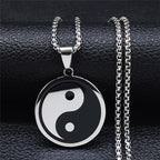 Collar Yin Yang Colgante Hombre plata