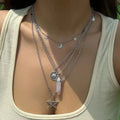 Collares Colgantes Cuatro Filas Estrella de David