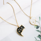 Collares para Parejas Colgante Gatos Lindos oro