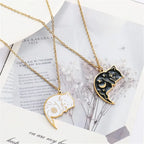 Collares para Parejas Colgante Gatos Lindos oro