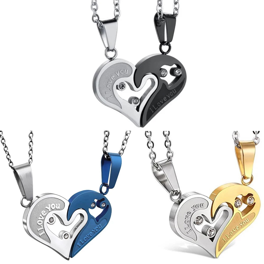 Collares para Parejas Mejores Amigos Colgante Corazón plata y oro
