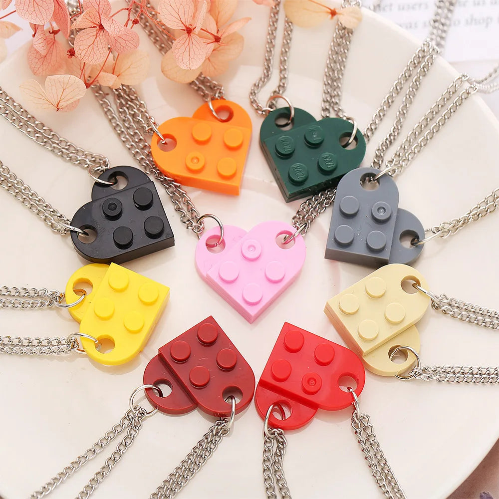 Collares para Parejas de Amigos Colgante Corazón Moda amarillo