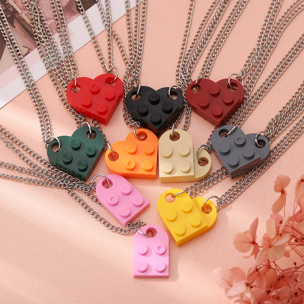 Collares para Parejas de Amigos Colgante Corazón Moda rojo