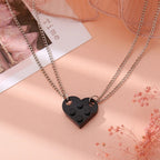 Collares para Parejas de Amigos Colgante Corazón Moda negro