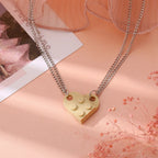 Collares para Parejas de Amigos Colgante Corazón Moda beige