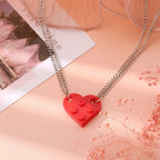 Collares para Parejas de Amigos Colgante Corazón Moda rojo