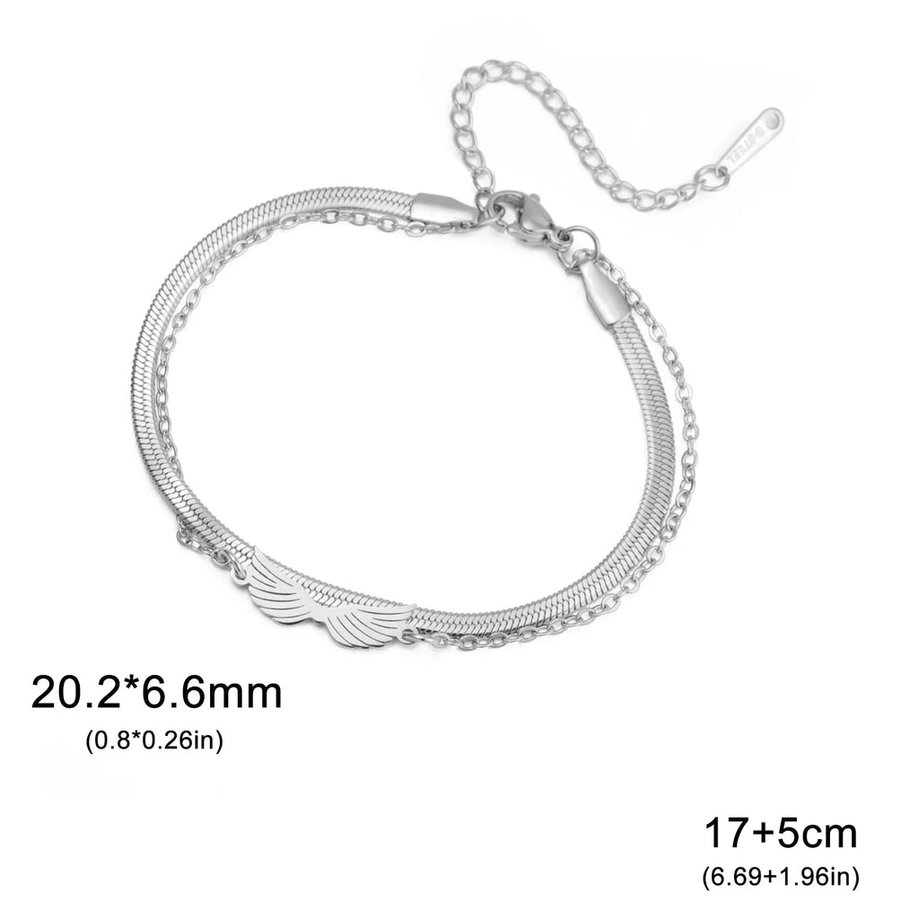 Pulsera doble alas de ángel