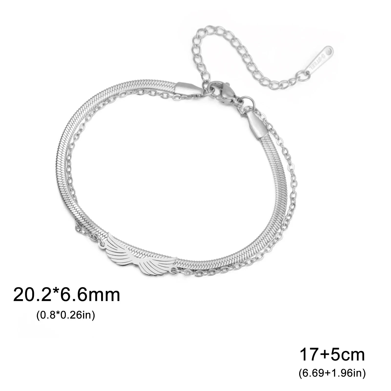 Pulsera doble alas de ángel