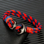 Pulsera doble ancla roja