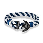 Pulsera doble ancla blanca y azul