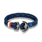 Pulsera doble ancla azul