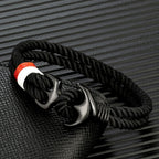 Pulsera doble ancla negra