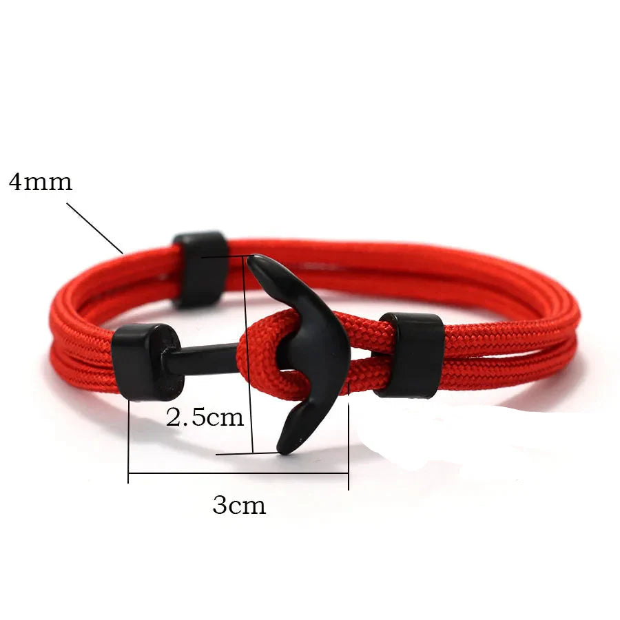 Pulsera doble ancla negra