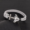 Pulsera doble ancla para hombre gris