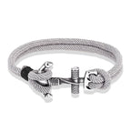Pulsera doble ancla para hombre gris