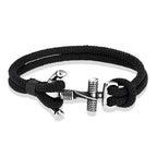 Pulsera doble ancla para hombre negro