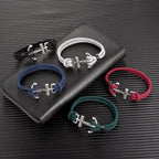 Pulsera doble ancla para hombre