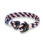 Pulsera doble ancla rosa