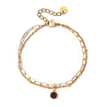 Pulsera doble dorada con piedra natal