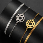 Pulsera doble con la <span data-glossary-id="etoile_de_david">Estrella de David</span> símbolo judío 