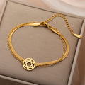 Pulsera doble con la <span data-glossary-id="etoile_de_david">Estrella de David</span> símbolo judío oro