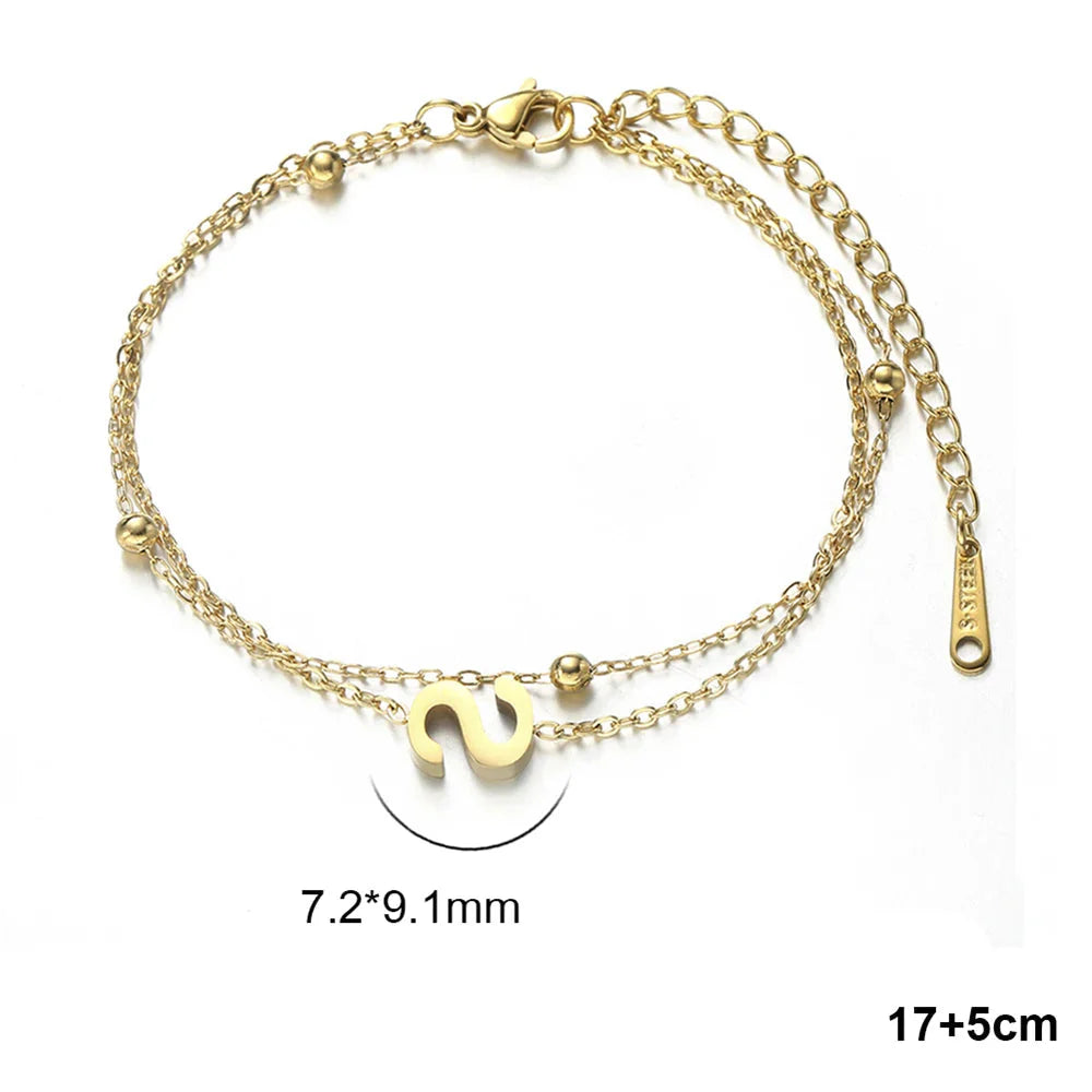 Pulsera de doble inicial 