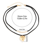 Doble Collar Colgante Corazón