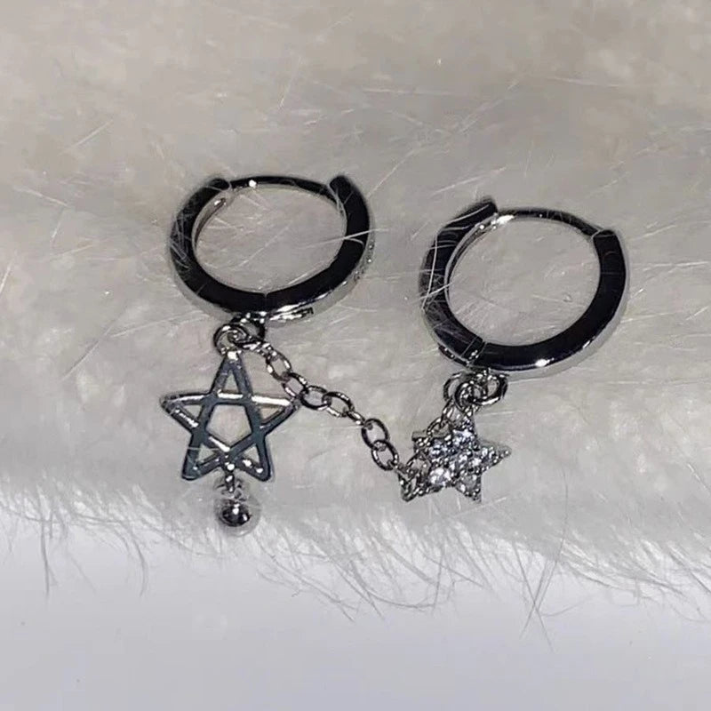 Pendientes dobles de aro con Estrellas de David