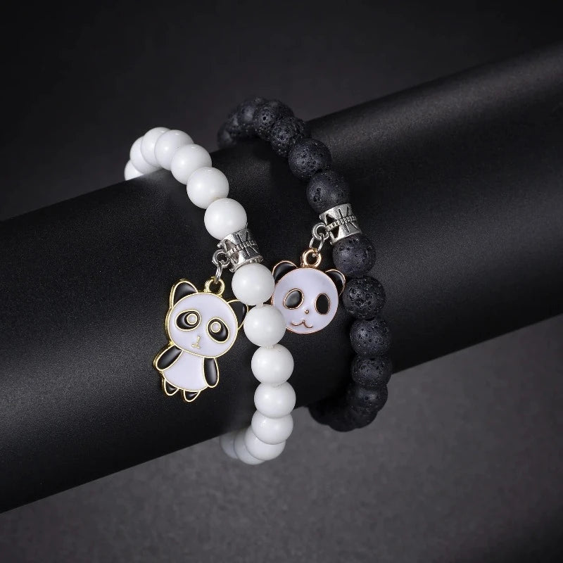 Dúo de Pulseras Panda Blanco y Negro