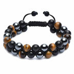 Pulsera Gourmette Ojo de Tigre Cordones y Piedras