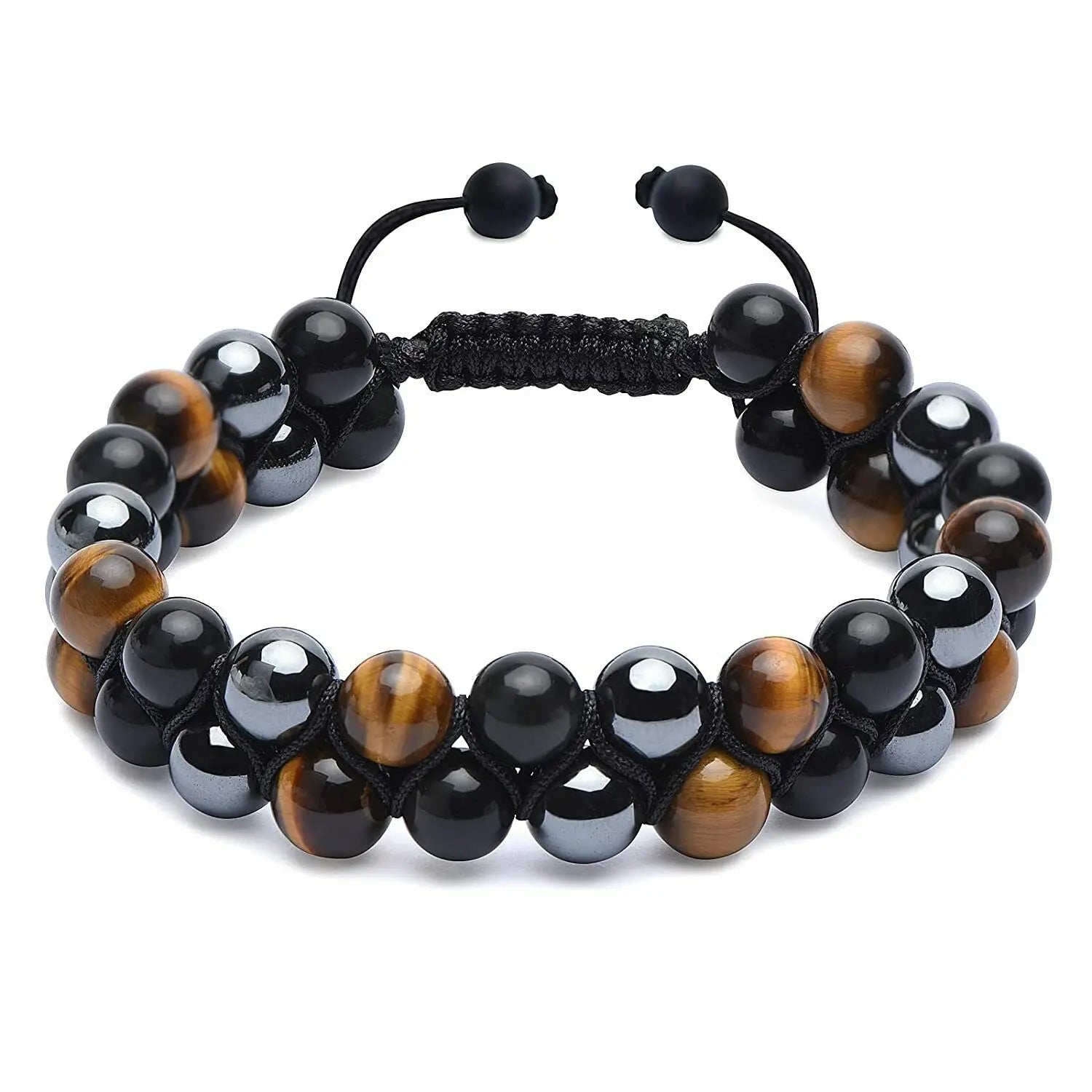 Pulsera Gourmette Ojo de Tigre Cordones y Piedras