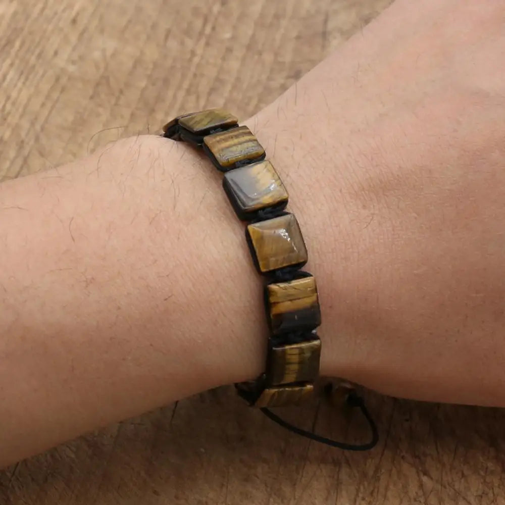 Pulsera de cuerda para mujer con Ojo de Tigre Gourmette