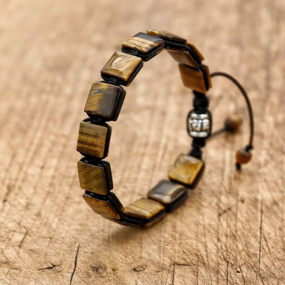 Pulsera de cuerda para mujer con Ojo de Tigre Gourmette