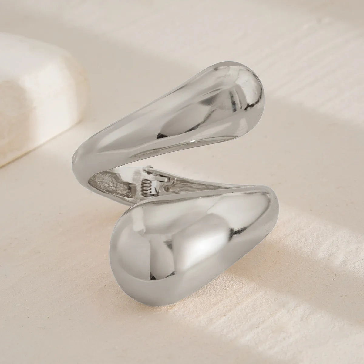 Gran Pulsera Gourmette Gota de Agua plata