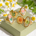 Gran Anillo de Flor en Marco Transparente