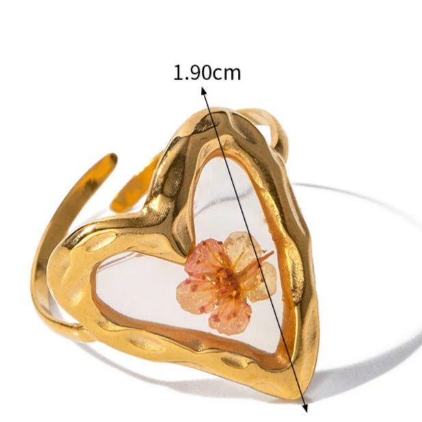 Gran Anillo de Flor en Marco Transparente